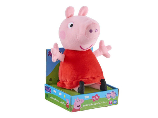 Peppa Malac: Peppa piros ruhában plüssfigura hangeffekttel