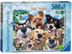 Ravensburger: Puzzle 500 db - Kutya szelfik