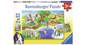 Puzzle 2x12 db - Állatkerti állatok 07602