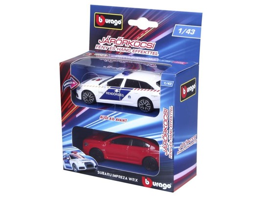 Bburago 1/43 - Audi A6 rendőrautó és üldözöttje (