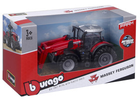 Bburago 10 cm traktor - Massey Ferguson markolóval