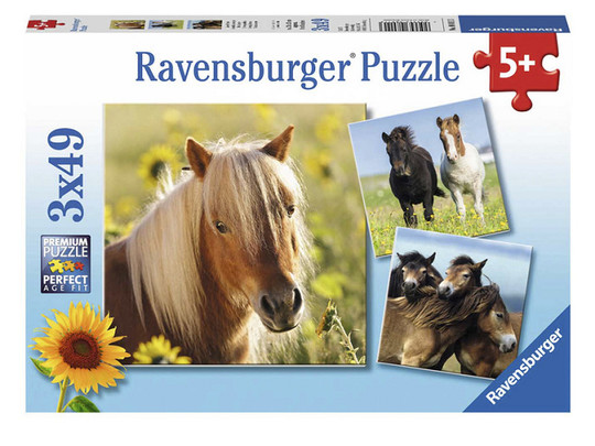 Puzzle 3x49 db - Szépséges lovak