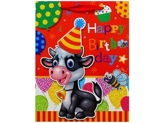 Happy Birthday ajándékzacskó - 26 x 32 cm