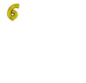 6 szám alakú fólia lufi, arany, 41,6 cm 84782