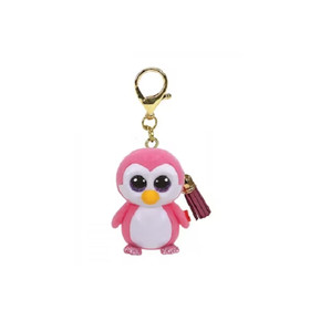 TY: Mini Boos clip mûanyag figura GLIDER - rózsaszín pingvin