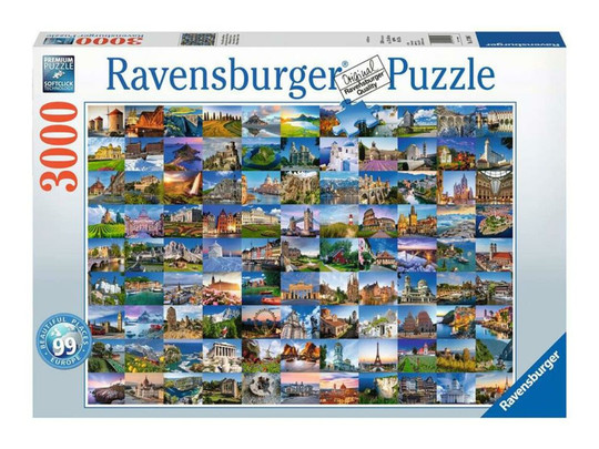 Puzzle 3000 db - 99 gyönyörû hely Európában