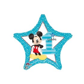 43cm Mickey 1st Birthday fólia lufi (kék)