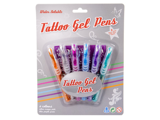 Tetováló toll 6 darabos készlet sablonnal