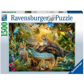 Puzzle 1500 db - Leopárdok a dzsungelban