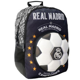 Must: Real Madrid 3D mintás ergonómikus iskolatáska, hátizsák 33x16x45cm