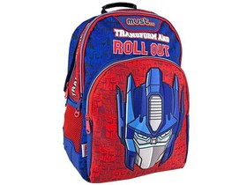 Must... Transformers Ready for Battle három rekeszes lekerekített iskolatáska, hátizsák 32x18x43cm