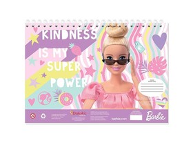 Barbie vázlatfüzet sablonnal és matricákkal kétféle változatban