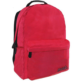 MUST Monochrome Ripstop piros iskolatáska hátizsák