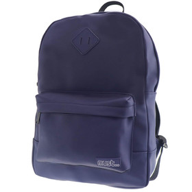 Must: Kék divatos lekerekített iskolatáska, hátizsák 30x13x41cm