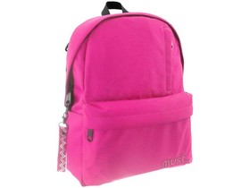 Must: Pink négy rekeszes lekerekített iskolatáska, hátizsák 32x17x42cm