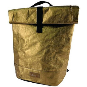 Tesoro: Arany színű papír hatású iskolatáska, hátizsák 29x11,5x48cm