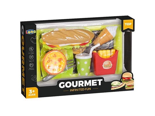Gourmet szendvicsbár menü tálcával
