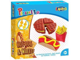 Plastelito Hot-Dog és Gofri gyurmaszett formákkal