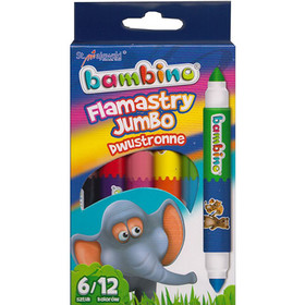 Bambino: Jumbo színes kétvégű filctoll készlet 12 szín 6db