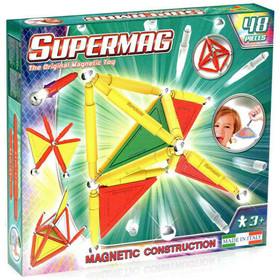 Supermag: 48db-os mágneses építőjáték szett panelekkel