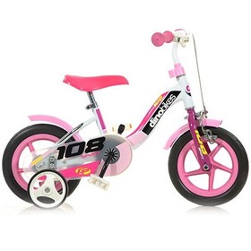 Dino Sport 108 rózsaszín-fehér kerékpár 10-es méretben