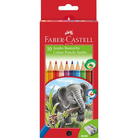 Faber-Castell: Jumbo színesceruza szett hegyezővel 10db-os