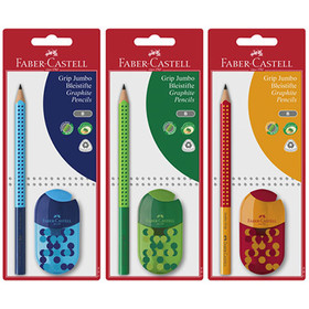 Faber-Castell: Grip 2001 Jumbo grafit ceruza szett hegyezővel és radírral háromféle változatban