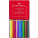 Háromszög alakú színes ceruza szett fém dobozban 24db - Faber-Castell