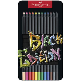 Faber-Castell: Black Edition színes ceruza 12db-os szett fém dobozban