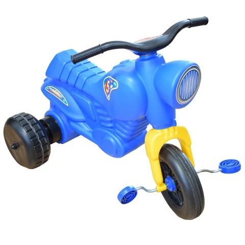 Lábbal hajtós tricikli kék szí­nben - D-Toys