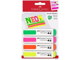 Faber-Castell: Neon színű textilfilc szett 4db-os