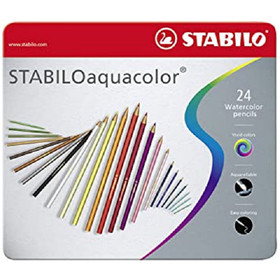 Stabilo: Aquacolor 24db-os színesceruza szett fém dobozban