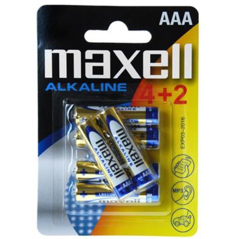 Maxell: Alkáli vékony ceruzaelem 1.5V AAA LR03 4+2db bliszteres csomagolásban