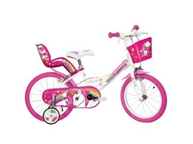Unikornis rózsaszín-fehér kerékpár 16-os méretben
