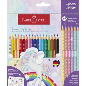 Faber-Castell: 24db-os GRIP színesceruza szett 6db pasztell színnel