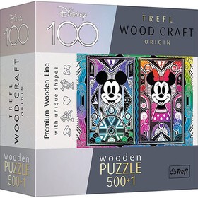 Wood Craft: Mickey és Minnie egér fa puzzle 500+1db-os - Trefl