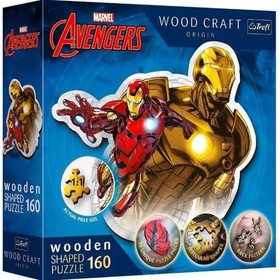 Wood Craft: Marvel Bosszúállók - Vasember 160 db-os prémium fa puzzle - Trefl