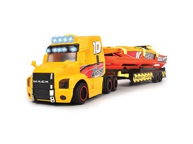 Sea Race Truck kamion versenyhajóval, fénnyel és hanggal 41cm - Simba Toys