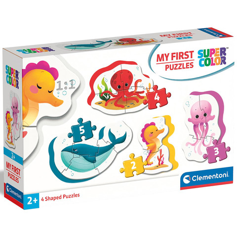 MyFirst Puzzle: 4 az 1-ben víz alatti állatok Supercolor bébi puzzle - Clementoni