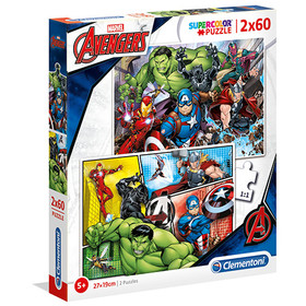 Marvel Bosszúállók Supercolor 2 az 1-ben puzzle 2x60db-os - Clementoni