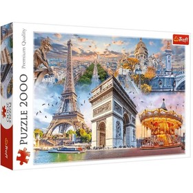 A legfontosabb látnivalók Párizsban, Franciaország 2000db-os puzzle - Trefl