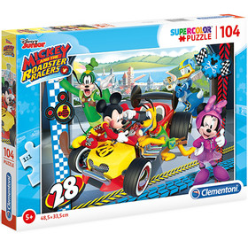 Mickey az autóversenyző Supercolor puzzle 104db-os - Clementoni
