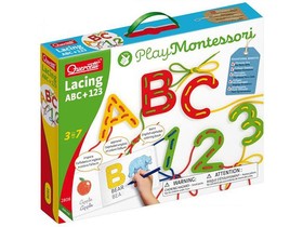 Quercetti: Montessori ABC123 fűzős fejlesztő játék