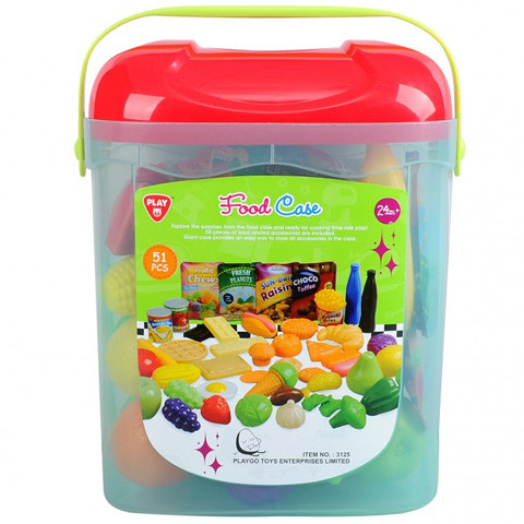 Playgo: Műanyag játék élelmiszer szett dobozban