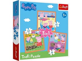 Peppa malac: A leleményes Peppa 3 az 1-ben puzzle - Trefl