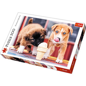 Fagyizó kutyakölykök 500db-os prémium puzzle - Trefl