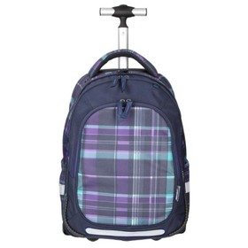 Spirit: Trolley lila kockás gurulós iskolatáska hátizsák