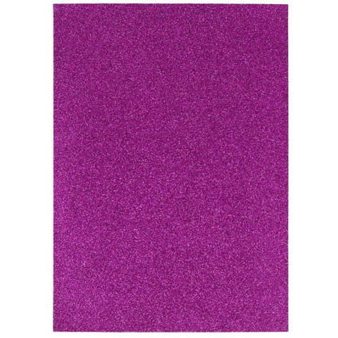 Spirit: Öntapadós csillámos dekorációs habszivacs lap lila színben A/4 1db