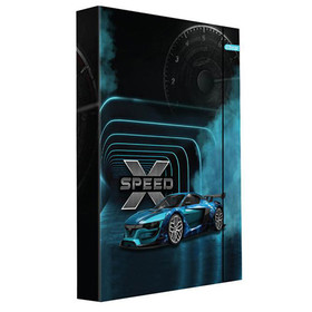 Spirit: X-Speed sportautós füzetbox gumipánttal A/4-es méretben