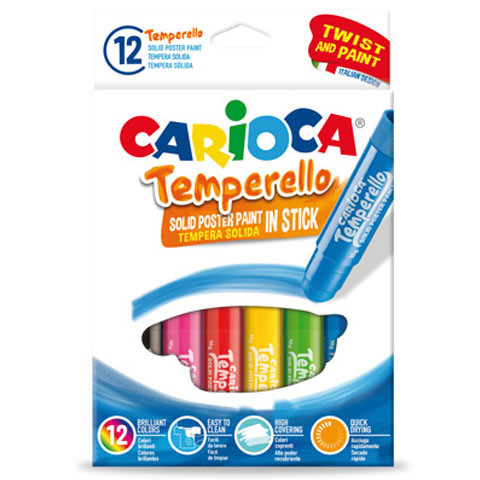 Carioca: Színes tempera stick 12db-os kimosható